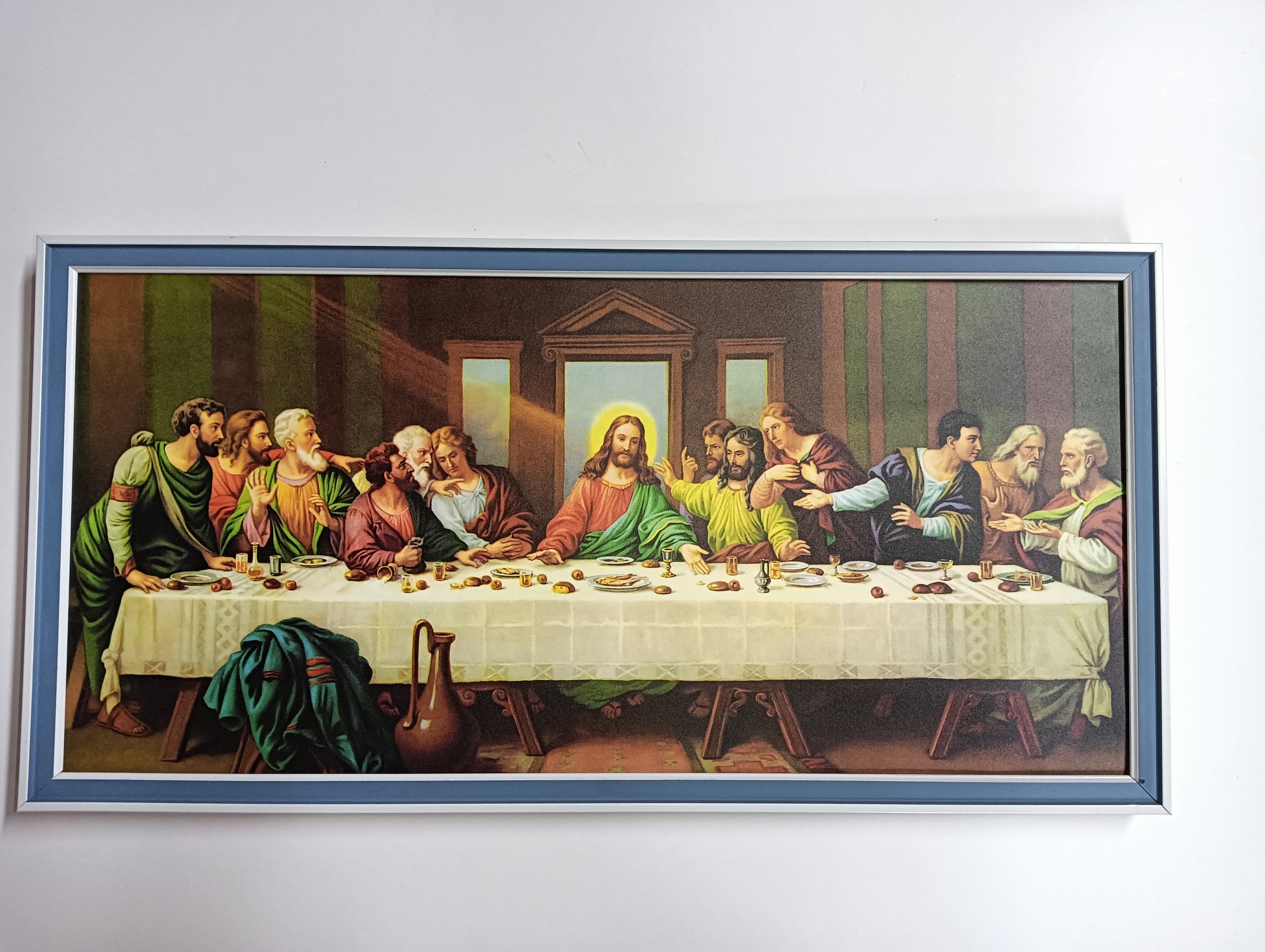 Last Supper Framed Picture Frames  Laminated WALLFRAMES (19.7X10")