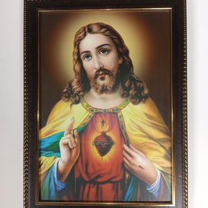 Jesus Christ Sacred Heart Framed Laminated Picture Frames WALLFRAMES(15X11&quot;)