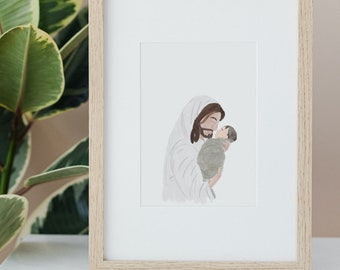 Baby and Jesus Print   Baby Loss Wall Art