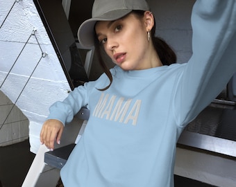 Embroidered Mama Crewneck Sweatshirt   Mothers Day Gift Mama Sweatshirt   New Mom Gift   Pregnancy Announcement   First Mothers Day
