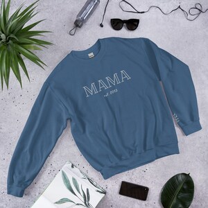 Custom Mama Sweatshirt with Children Name on Sleeve   Custom Neck and Sleeve Design Sweatshirt   Mothers Day   Gift for Mom