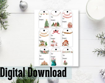 Printable Christmas Gift Tag   Digital Gift Tags   Christmas Tags PNG   Holiday Gift Tag   Digital Download