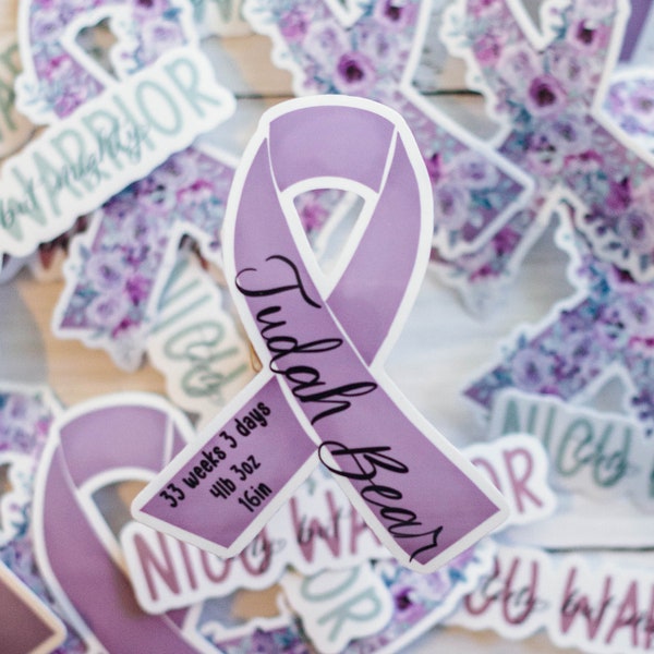 Prematurity Awareness Ribbon Sticker   NICU Mom Sticker   Nicu Mom Gift   Preemie Mom Gift   NICU Warrior   Laptop, Water Bottle Sticker