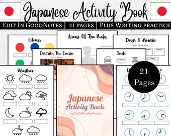 Japanese Practice | Japanese Language Learning  | Japanese Challenge | Japanese Worksheets | Hyperlinked Workbook | Japanese Study