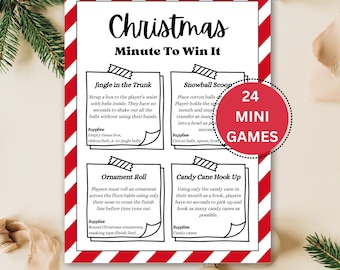 Christmas Minute to Win It Games, Quick One Minute Games, Holiday Party Games for Kids, Teens, Adults, Funny Christmas Family Group Games