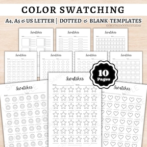 Color Swatch Printable, Swatch Test Template, Color Swatch Card Printable, Journal Color Swatch, Color Swatch Blank Chart Digital Download