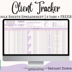 Client Tracker Google Sheets Template | Client Management Spreadsheet Tracker | Small Business Spreadsheet Template | Business Planner List