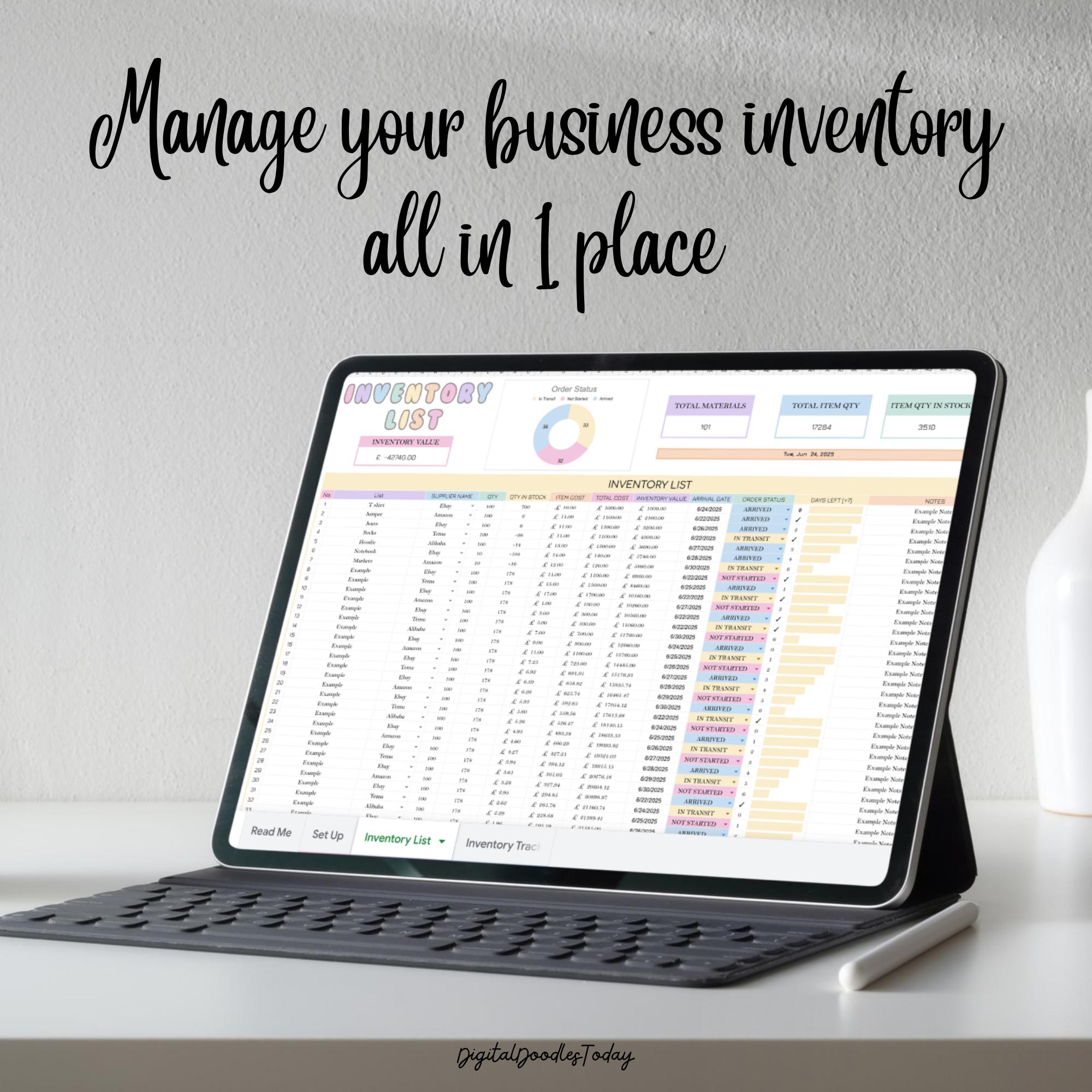 Inventory Tracker Spreadsheet Google Sheets | Products Inventory ...
