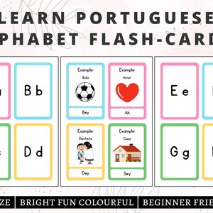 Portuguese Flashcards | Portuguese Alphabet | Portuguese Practice | Portuguese Language Learning | Portuguese Basics |  Digital Download PDF