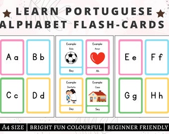 Fichas de portugués / Alfabeto portugués / Práctica de portugués / Aprendizaje del idioma portugués / Conceptos básicos de portugués / Descarga digital en formato PDF