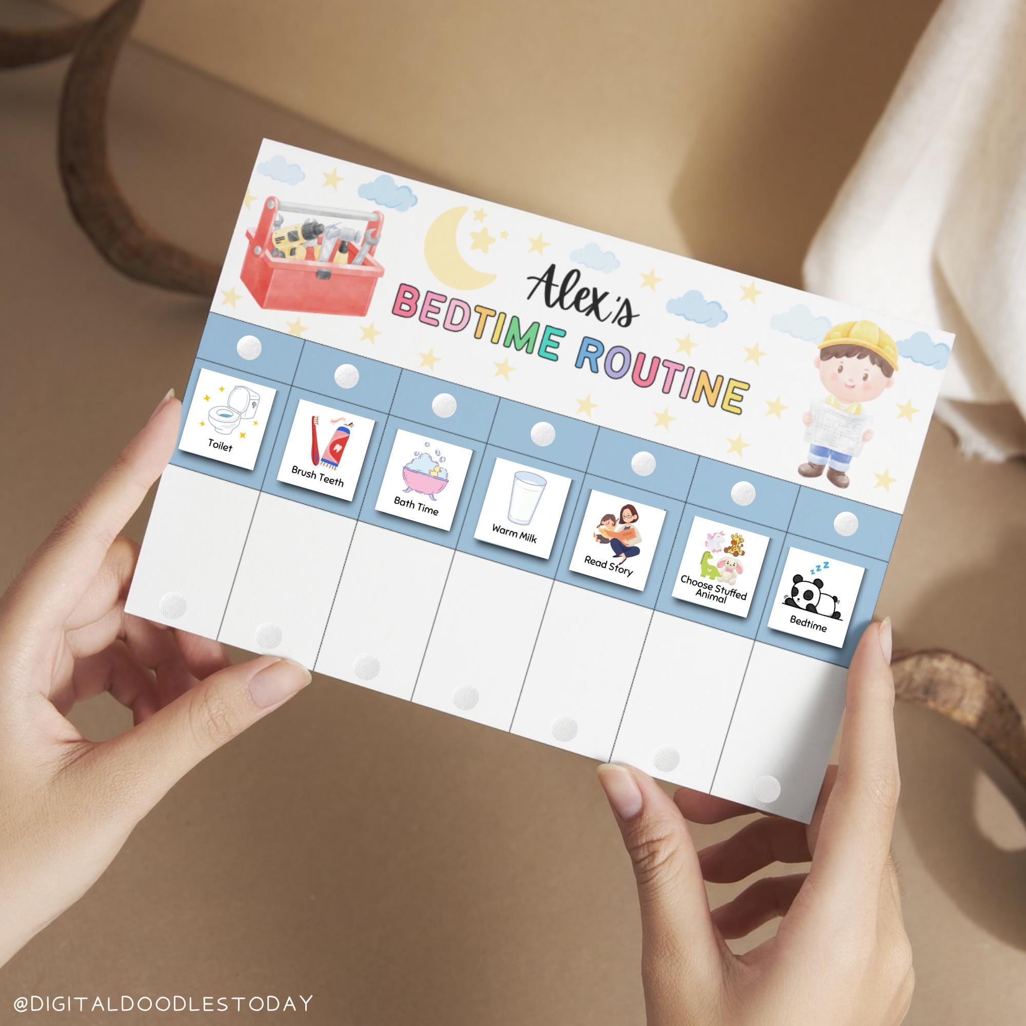 Kids Flip Chart Toddler Routine Chart, Canva Editable Routine Flip ...