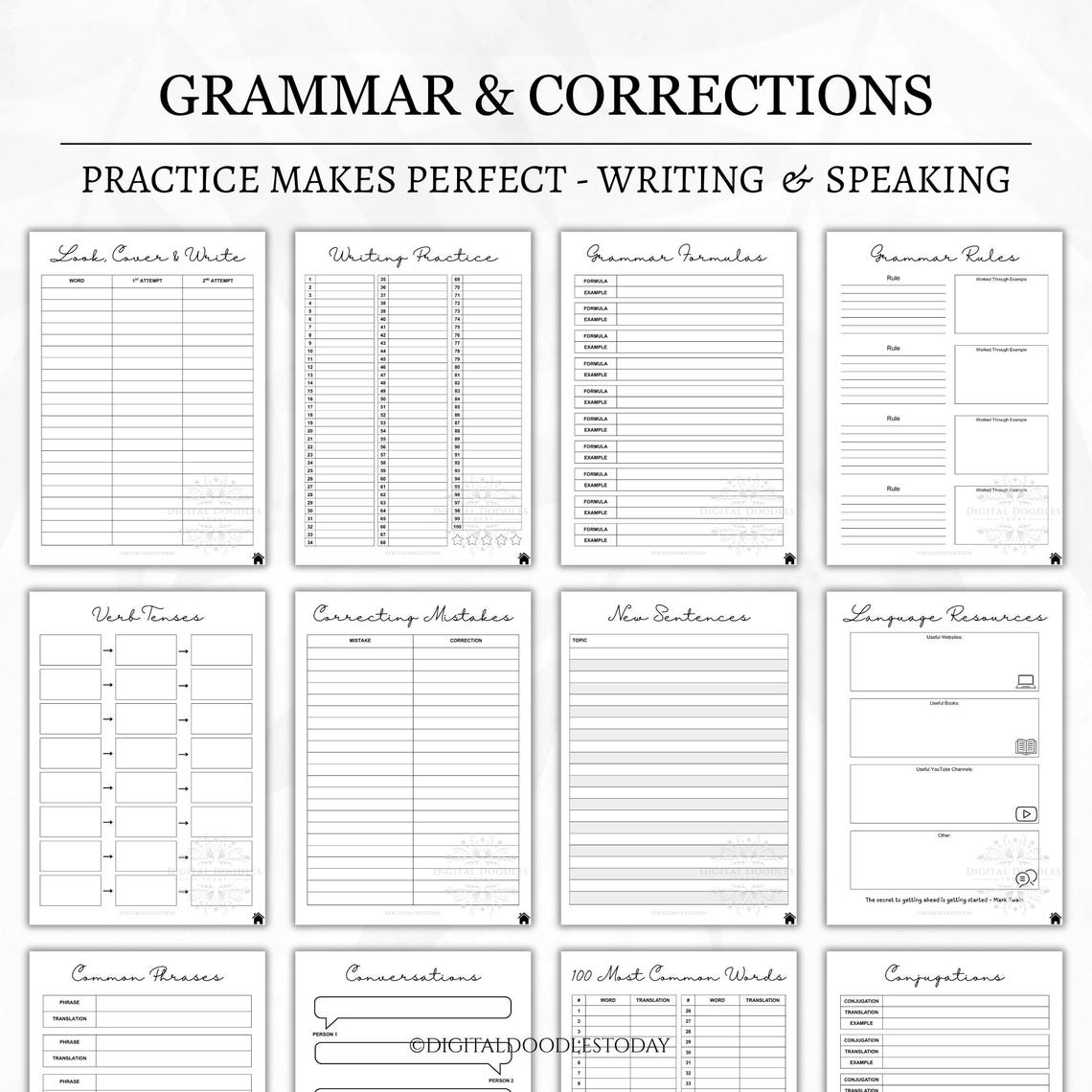 Language Learning Planner Printable Template Digital Download, Language ...