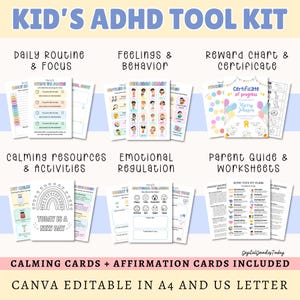 Children ADHD Tools, Kid Routine Charts, Self-Regulation Printables, Behavior Rewards, Emotional Regulation, Executive Function, Child Focus
