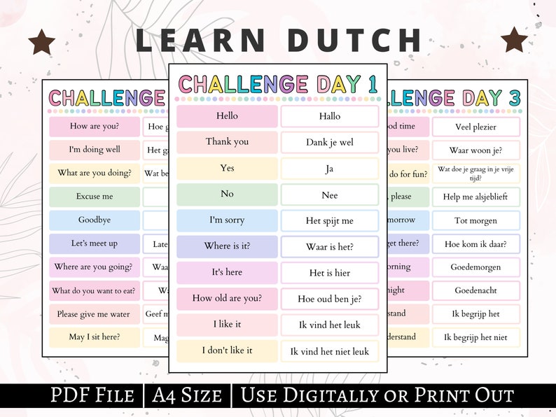 Printable Dutch Worksheets.pdf Dutch Big Bundle | Learn Dutch | Dutch Workbook | Dutch Worksheets ...
