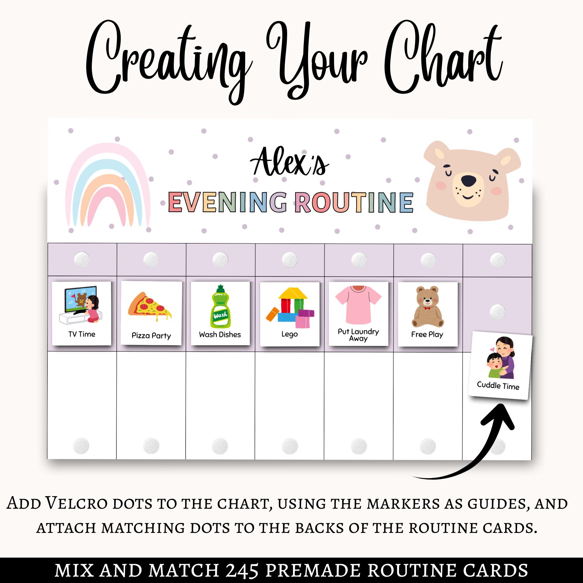 File Folder Routine Chart Kids Editable Kids Flip Routine Chart, Printable Morning Evening Bedtime ...
