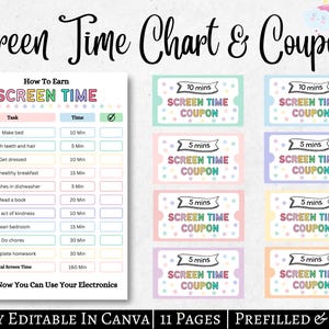 Printable Editable Screen Time Rules for Kids | Screentime Rules | Screen Time Rules Editable | Screen Time Checklist | Instant Download