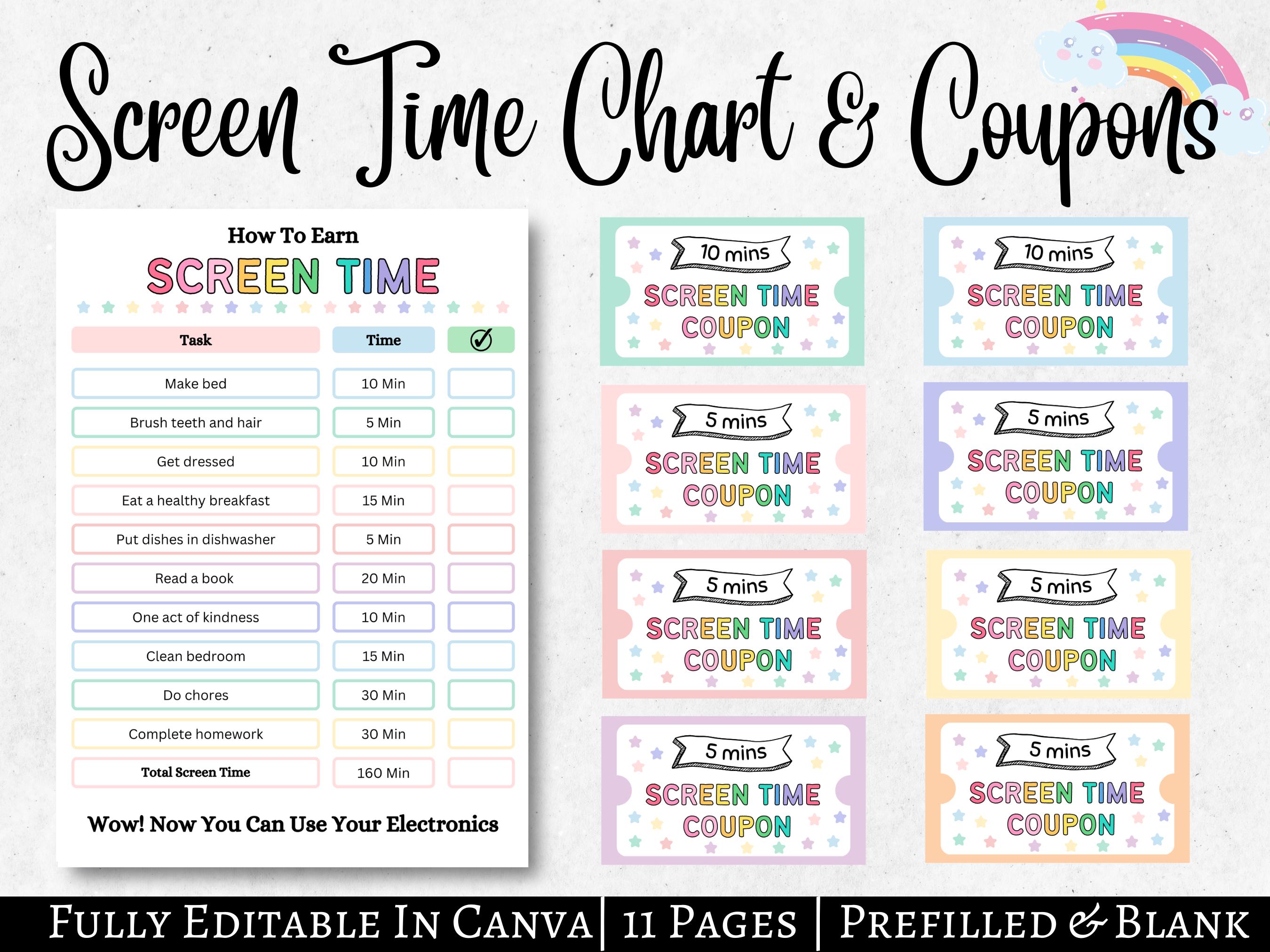 Printable Editable Screen Time Rules for Kids | Screentime Rules ...