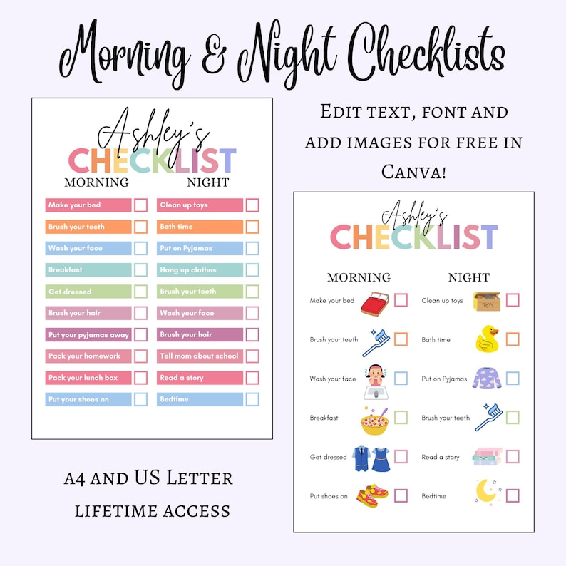 Editable Kids Chore Chart Bundle, School, Reward, Allowance, Daily Checklist, Weekly Chores, Behavior, Consequences, Screen Time, Letter image 4