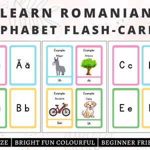 Romanian Flashcards | Romanian Alphabet | Romanian Practice | Romanian Cards | Romanian Language Learning | Digital Download PDF