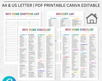 New Home Essentials Checklist, Moving Checklist Printable, New Home Planner, First Home Checklist PDF, Moving Checklist Printable