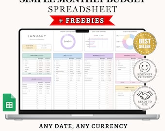 Budget Planner Google Sheet Monthly Budget Spreadsheet Paycheck Budget Template Simple Weekly Financial Planner Beginners Biweekly Budgeting