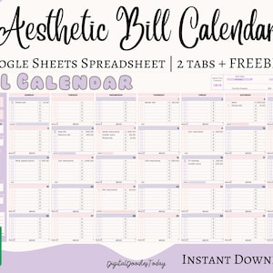 Bill Tracker Spreadsheet Google Sheets Bill Calendar Monthly Smart Bill Planner Editable Bill Payment Dashboard Personal Finance Planner