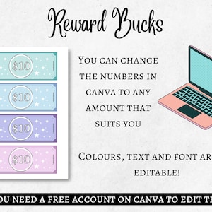 Editable Kids Reward Bucks | Printable | Mom Bucks, PDF Reward System For Kids | Chore Bucks, Good Behavior Bucks, Play Money, Pretend Money image 5