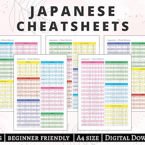 Japanese Cheat Sheets, Japanese Language Learning, Japanese Hiragana, Japanese Kanji, Japanese Vocabulary Beginner, Japanese PDF Printable