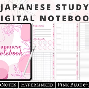 Cuaderno digital japonés para Goodnotes / Papel digital japonés / Cuaderno de práctica de japonés / Aprendizaje de japonés / Hiragana Kanji japonés
