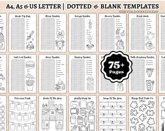 Modèles de suivi annuel pour Bullet Journal à imprimer, pages de journal de suivi annuel, ensemble de modèles de suivi annuel non datés, modèles de suivi pour agenda BUJO à télécharger au format PDF