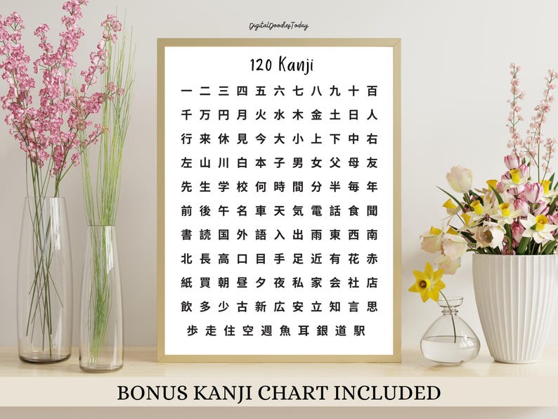 Zeszyt ćwiczeń do kanji do druku | Zeszyt ćwiczeń do języka japońskiego | Arkusze ćwiczeń do kanji do druku | Nauka japońskiego kanji | Zeszyt ćwiczeń do nauki kanji | Wydruk PDF zdjęcie 2