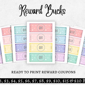 Editable Kids Reward Bucks | Printable | Mom Bucks, PDF Reward System For Kids | Chore Bucks, Good Behavior Bucks, Play Money, Pretend Money image 4