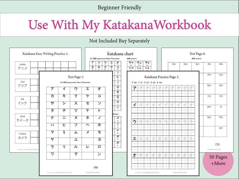 Learn Japanese With Katakana Flashcards FREE Additional Sounds, Self