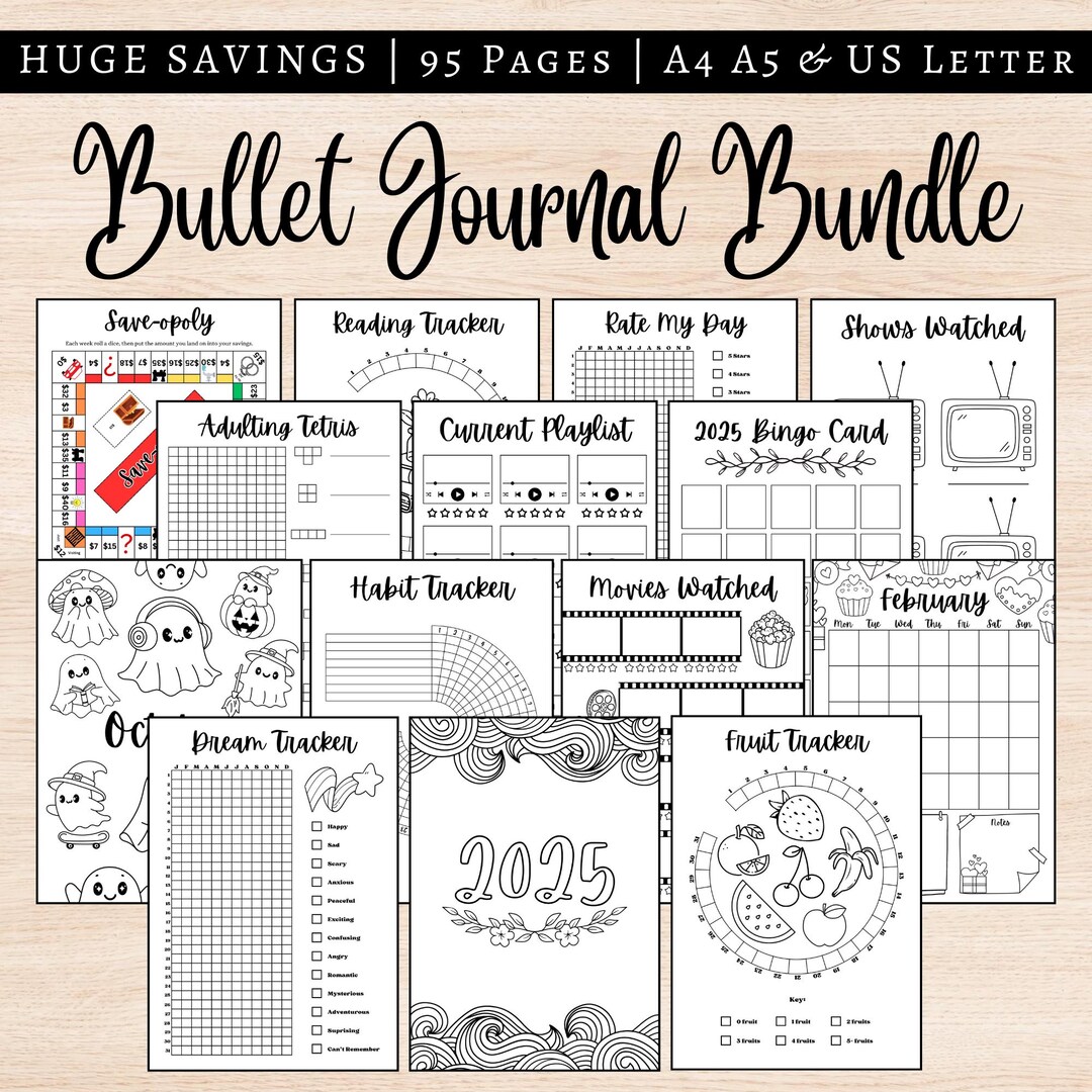 2025 Bullet Journal Bundle Printable Bullet Journal Bundle Bullet ...