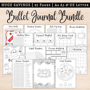 2025 Bullet Journal Bundle | Printable Bullet Journal Bundle | Bullet Journal Setup 2025 | Bullet Journal Templates | BUJO PDF | Digital