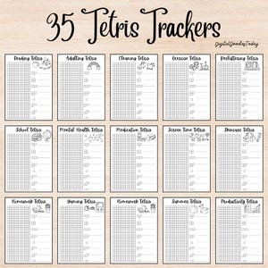 2026 Bullet Journal Setup, Tetris Trackers, Tetris Printable Templates, Tetris Tracker Bundle, Yearly Trackers Bundle BUJO Planner Templates