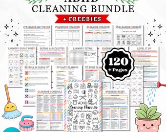 ADHD Cleaning Planner Printable Digital Editable adhd Cleaning Planner Bundle | Chore Schedule Printable | adhd Planner