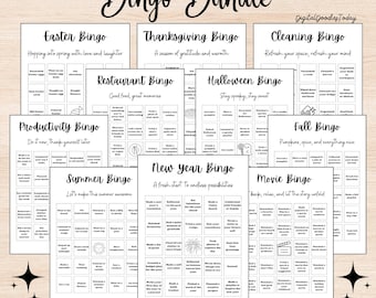 Bingo Card Bundle, Bingo Card 2026 Printable, Bullet Bingo Pages Printable, BUJO Templates, Bullet Journal 2026, Journal Games PDF Print
