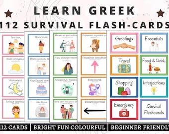 Greek Flashcards for Beginners, Greek Printable Flashcards