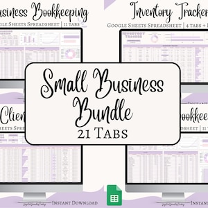 Small Business Spreadsheet Template for Google | Client Tracker Google Sheet | Inventory Tracker Dashboard | Small Business Planner Bundle