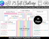 75 soft challenge tracker printable editable,Soft challenge 75,75 easy challenges,75 soft editable planner,Editable 75 soft challenge bundle
