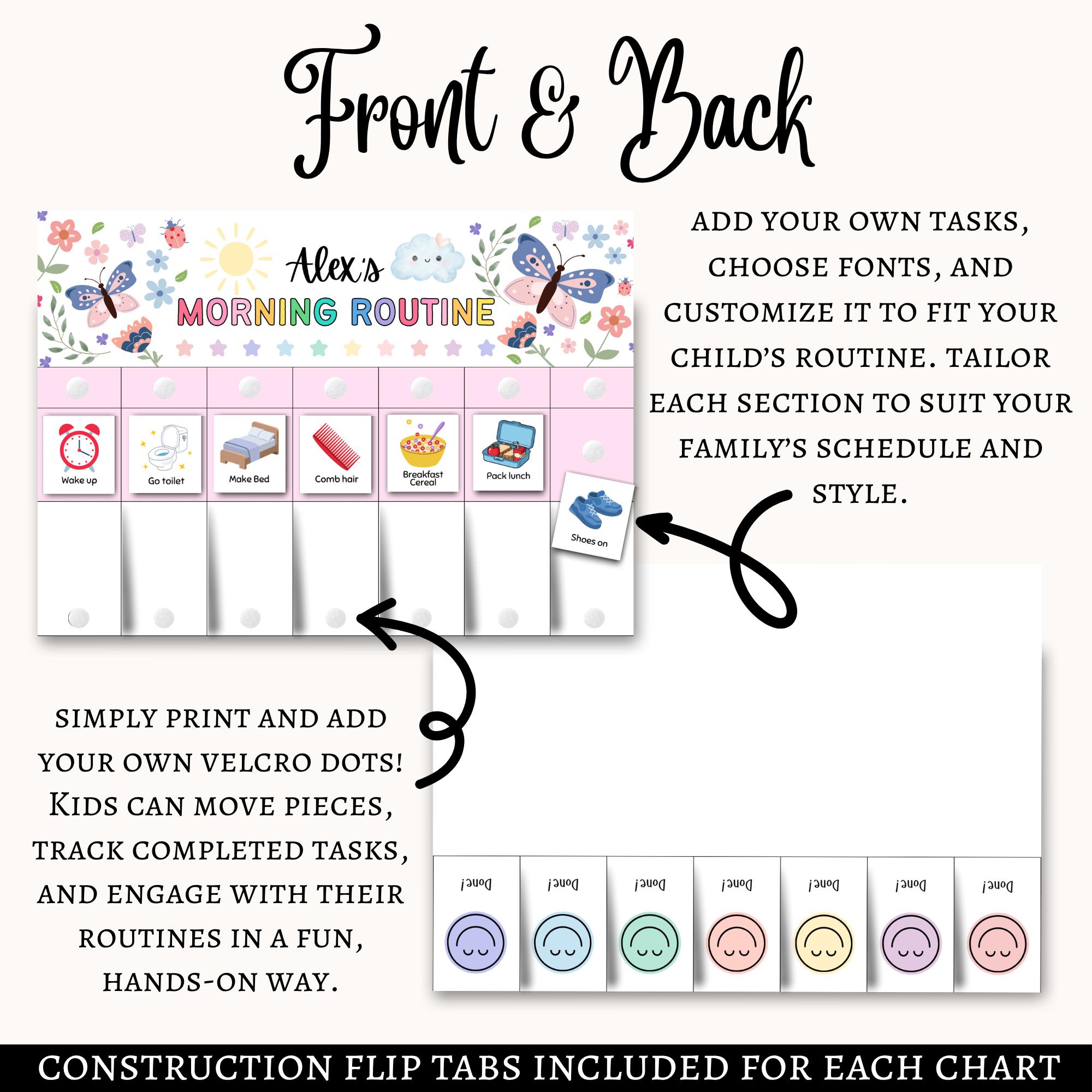 Kids Flip Chart | Printable Toddler Routine Flip Chart | Editable Flip ...