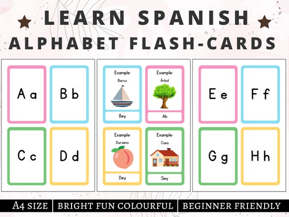 Spanish Flashcards | Spanish Alphabet | Spanish Practice | Spanish Cards | Spanish Language Learning | Spanish Basics |  Digital  PDF