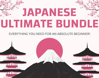 Japanese Language Bundle, Japanese Language Printable, Japanese Cheat Sheets, Japanese Hiragana, Japanese Study Printable Digital Download
