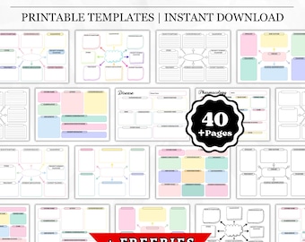 Nursing Concept Map Bundle,  Concept Map Template, Printable Nursing Concept Map, Nursing Printable, Nurse Study Templates, Pharmacology
