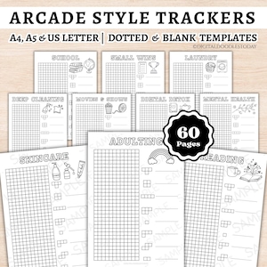 Bullet Journal Tetris Inspired Trackers Printable, Journal Tetris Games Printable Template, Tetris Tracker Bundle, BUJO Planner Templates