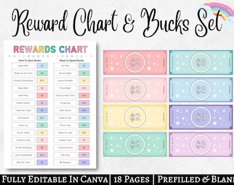 Monedas de recompensa para niños editables / Imprimibles / Monedas para mamás, Sistema de recompensas en PDF para niños / Monedas para tareas domésticas, Monedas por buen comportamiento, Dinero de juguete, Dinero de simulación