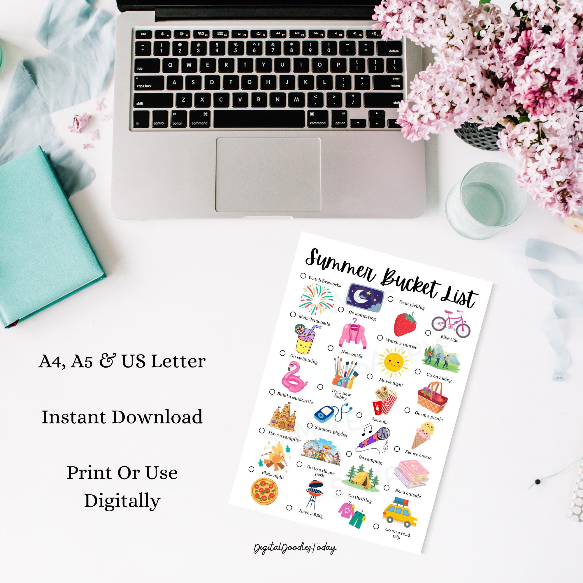 Mini Bucket Lists Bucket List Printable Bundle, Printable Bullet Journal, Fall Bucket ...