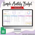 Budget Planner Google Sheet Monthly Budget Spreadsheet Paycheck Budget Template Simple Weekly Financial Planner Beginners Biweekly Budgeting