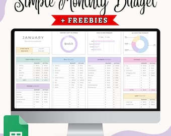 Budget Planner Google Sheet Monthly Budget Spreadsheet Paycheck Budget Template Simple Weekly Financial Planner Beginners Biweekly Budgeting